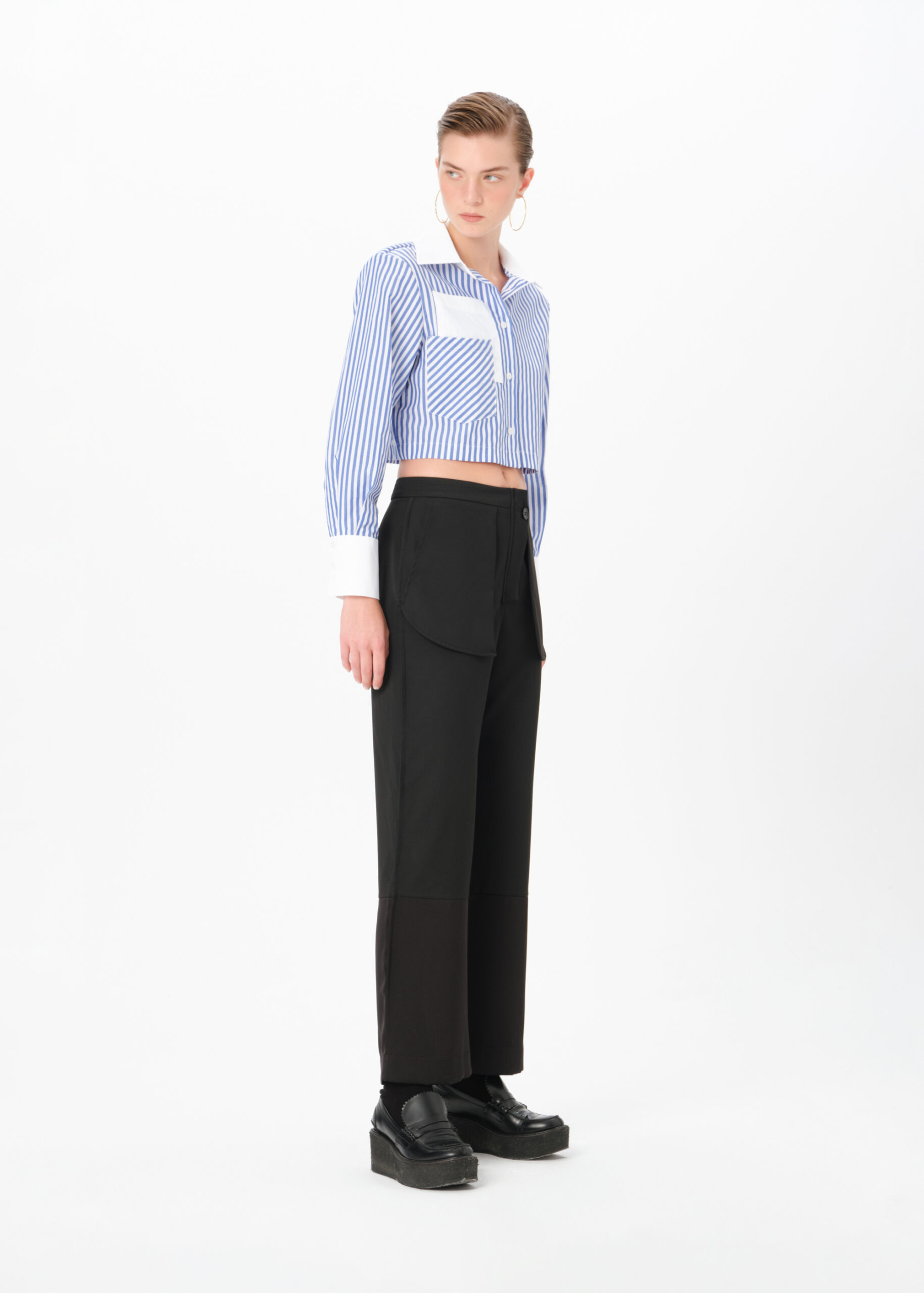 STRIPED CROP SHIRT