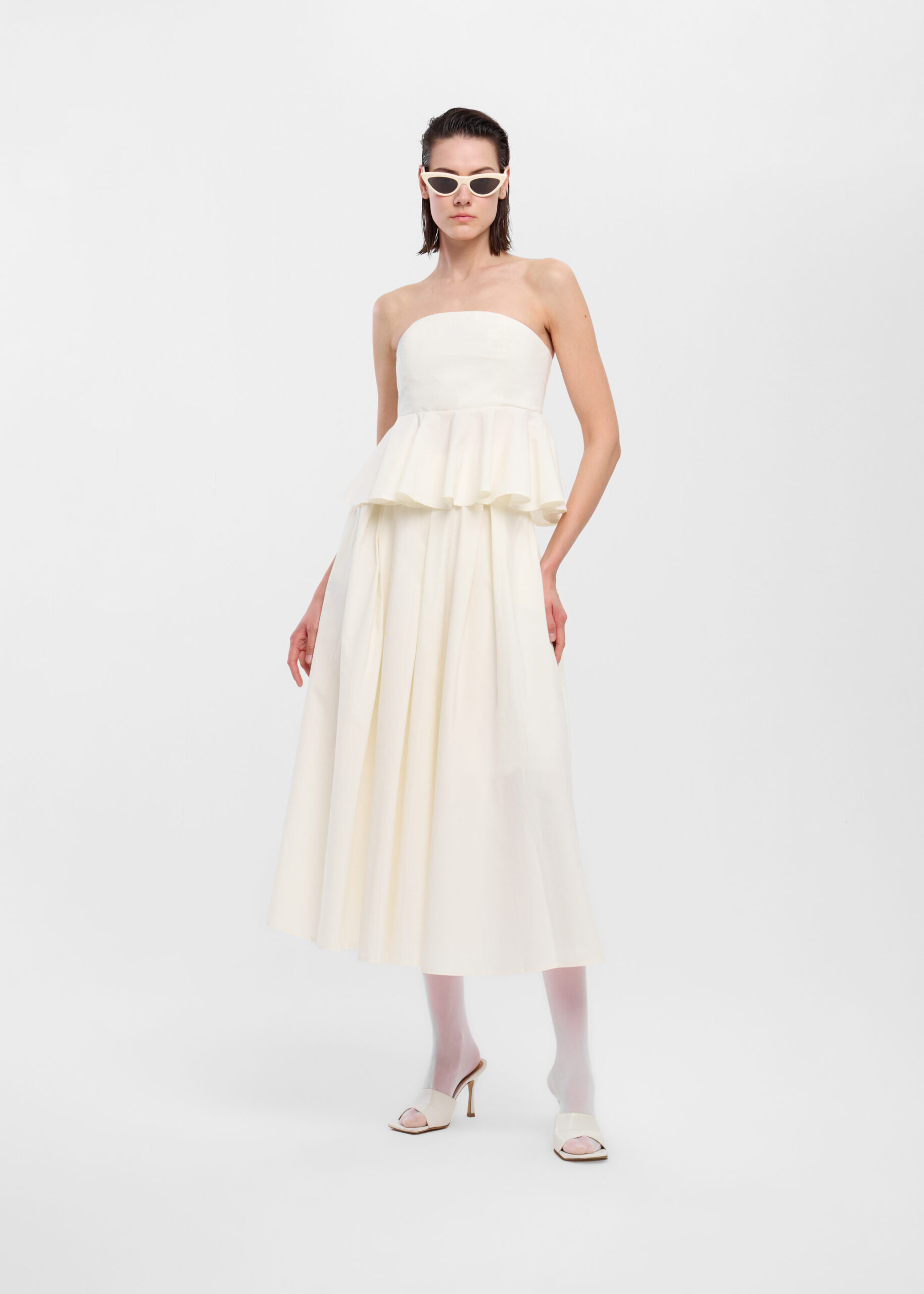 VOLANLI STRAPLEZ TOP-VOLANLI MAXİ ETEK