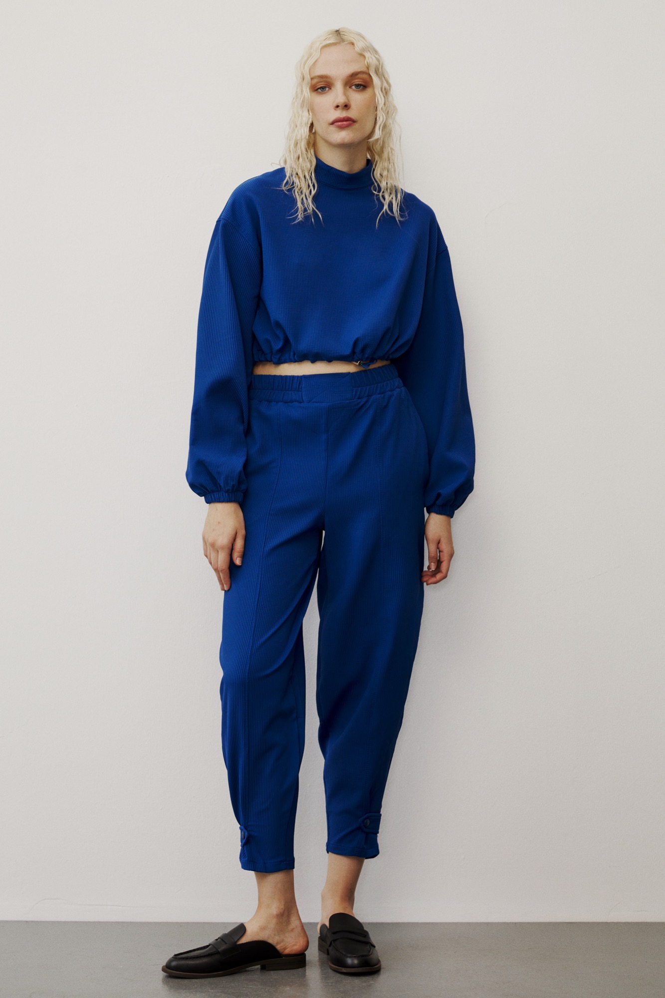 Beli Lastik Detaylı Crop - Baggy Pantolon