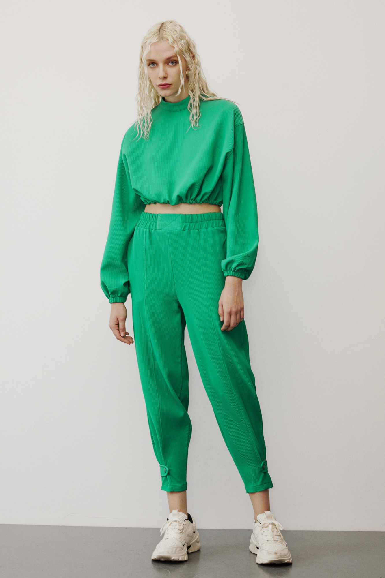 Beli Lastik Detaylı Crop - Baggy Pantolon
