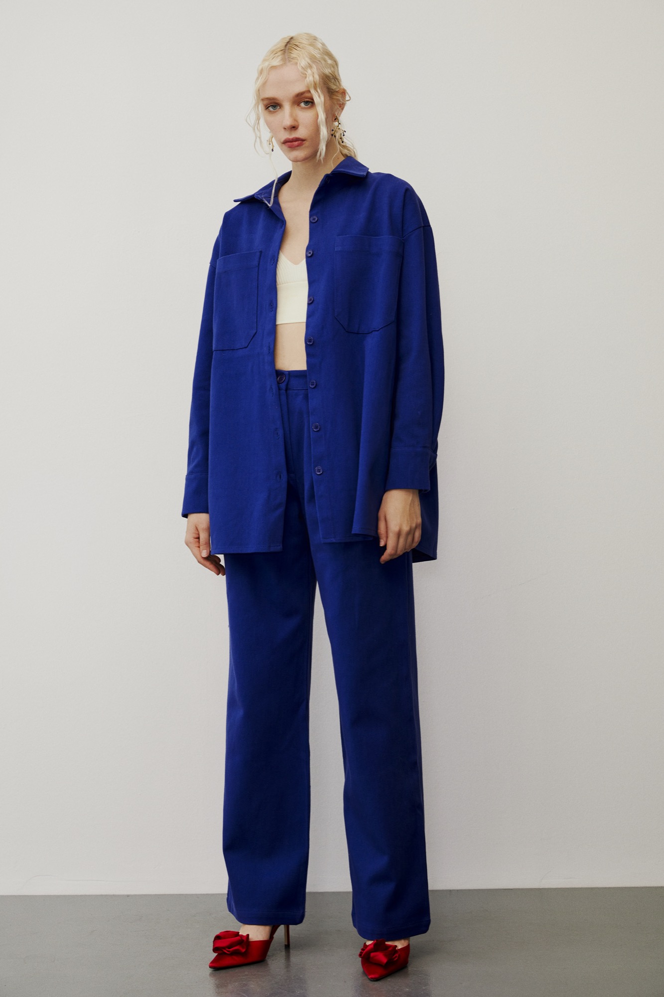 Oversize Gabardin Gömlek - Gabardin Pantolon