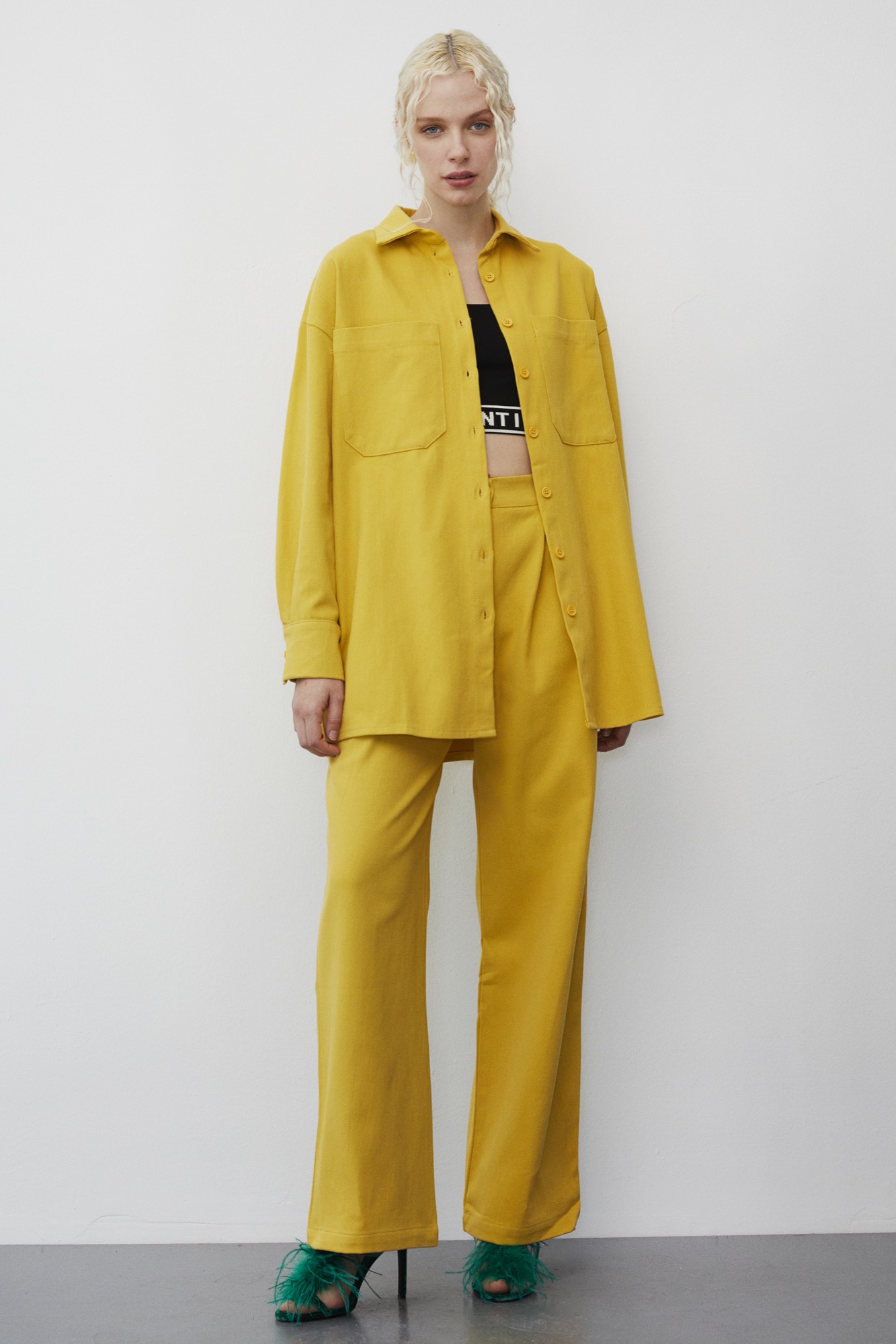 Oversize Gabardin Gömlek - Gabardin Pantolon