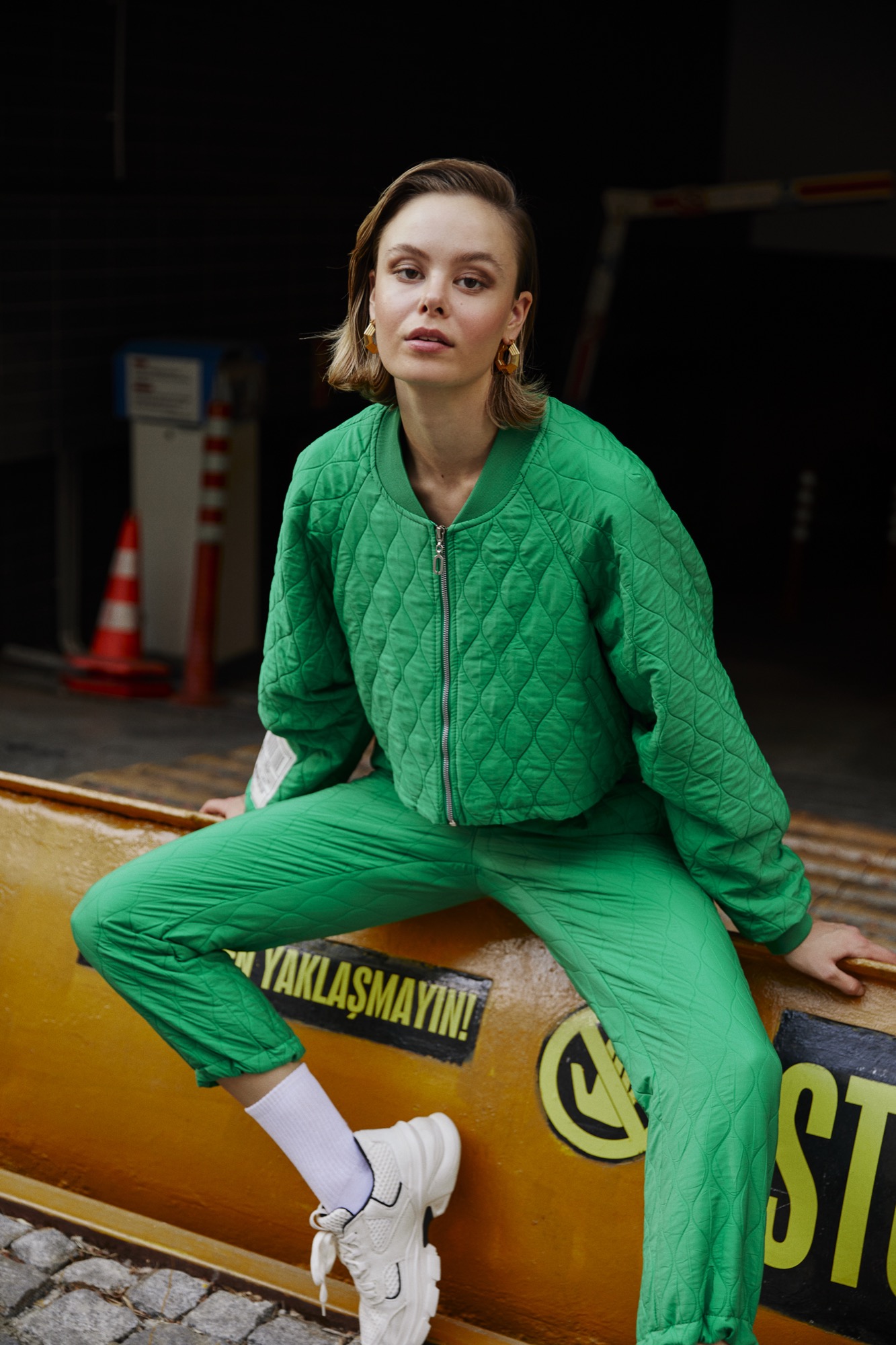 Kapitone Bomber Ceket - Kapitone Jogger Pantolon