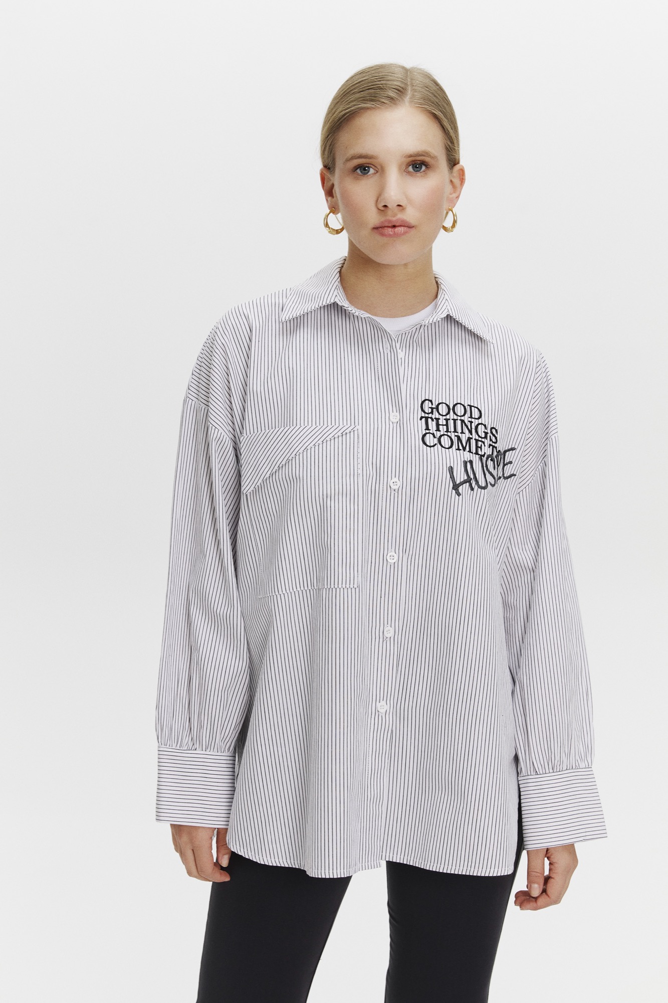 Nakış Detaylı Oversize Gömlek