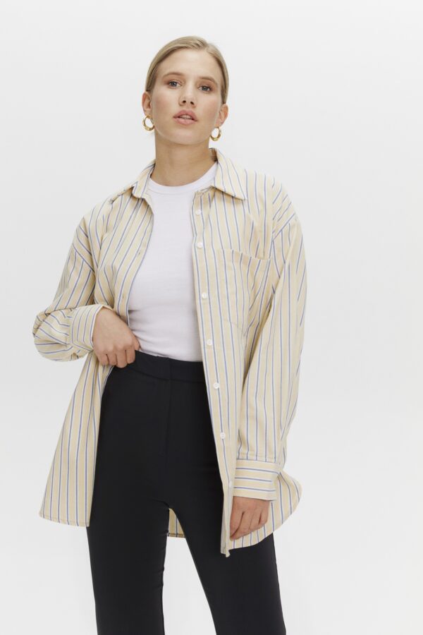 Çizgili Oversize Gömlek